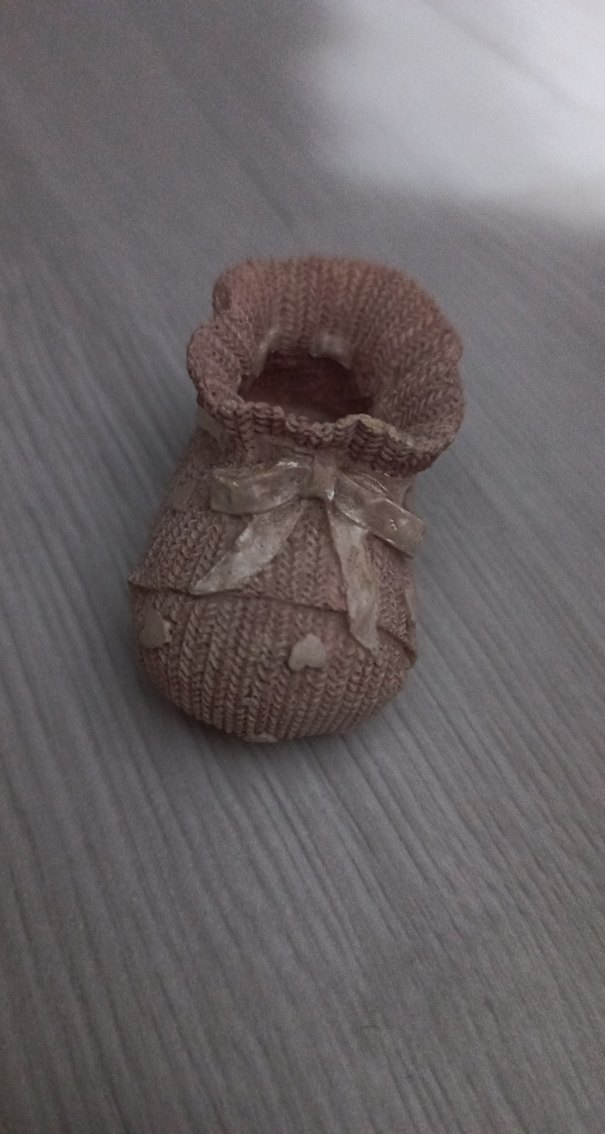 Kız Çocuk Örgü Bej Bot biblo - Görsel 2