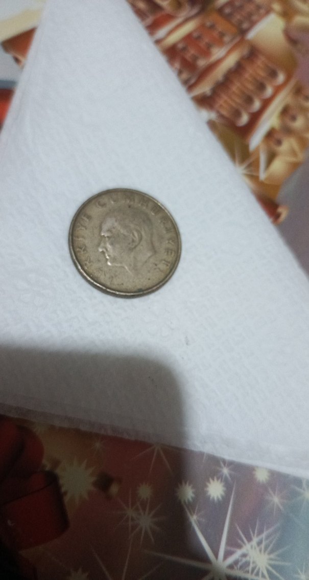 Vintage Gri 50 Lira Madeni Para Rozeti - Görsel 3