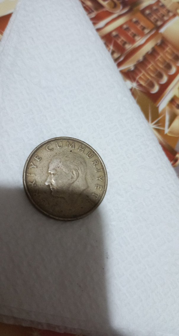 Vintage Gri 50 Lira Madeni Para Rozeti - Görsel 2