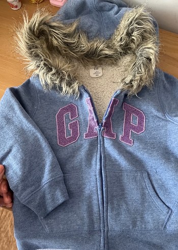 Kız Çocuk Gri Kapüşonlu Kürklü Ceket