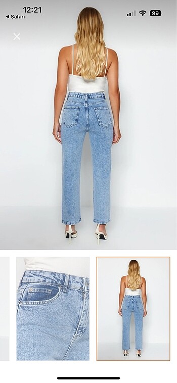 m Beden mavi Renk Trendyolmilla Straight Jean