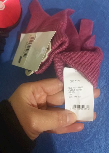 pembe Örgü Kadın Eldivenleri - Görsel 5