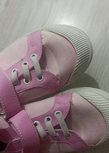 Kız Çocuk Pudra Pembe Cırt Cırtlı Spor Ayakkabı - Görsel 4