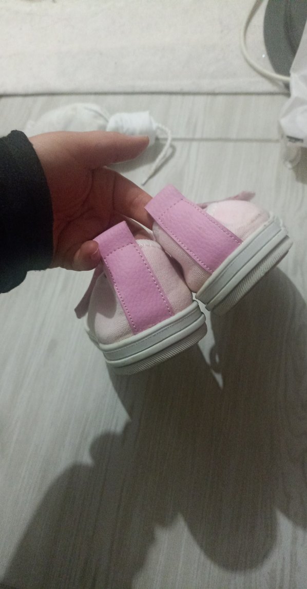 Kız Çocuk Pudra Pembe Cırt Cırtlı Spor Ayakkabı - Görsel 3