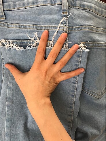 xs Beden mavi Renk İspanyol paça jean