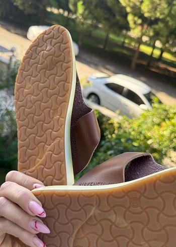 Kahverengi Deri Erkek Tokalı Sandalet - Görsel 4