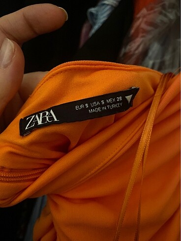 Zara Turuncu mini elbise