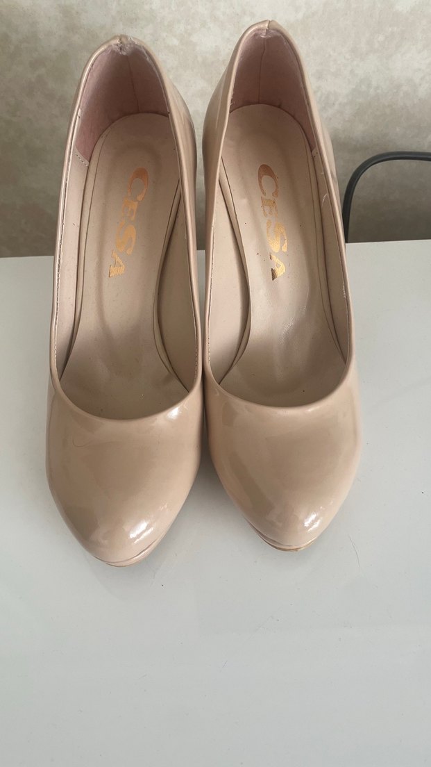 Bej Rugan Platform Topuklu Kadın Ayakkabı - Görsel 4