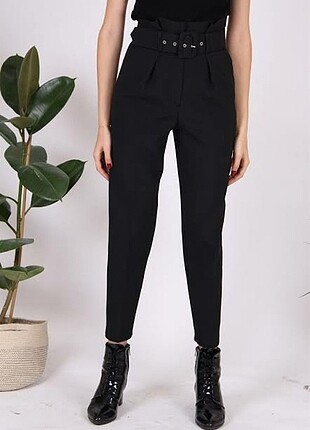 Havuç pantolon siyah kemerli zara