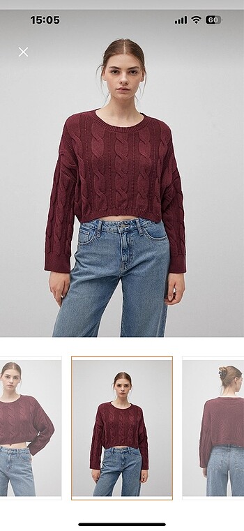 xs Beden Crop kazak