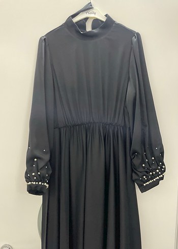 Uzun Kollu Siyah Gotik Kadın abiye - Görsel 5