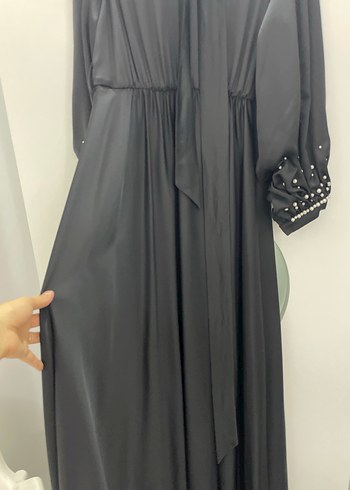 Uzun Kollu Siyah Gotik Kadın abiye - Görsel 2