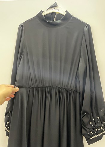 Uzun Kollu Siyah Gotik Kadın abiye - Görsel 4