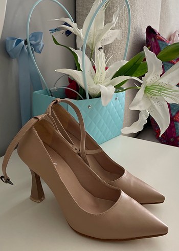 Bej Tokalı Stiletto Kadın Ayakkabı - Görsel 2