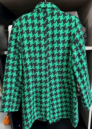 Yeşil Düğmeli Street Style Midi Blazer - Görsel 3