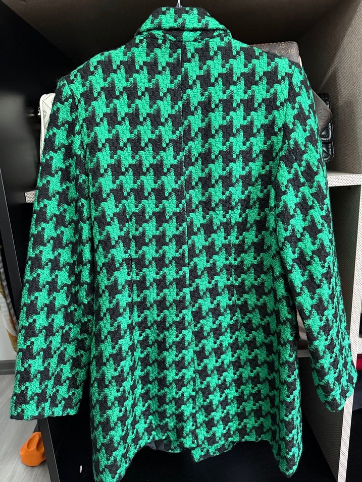 Yeşil Düğmeli Street Style Midi Blazer - Görsel 3