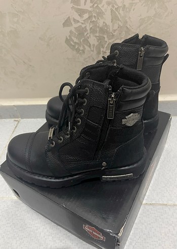 Kadın Siyah Deri Biker Bot, Tokalı, Yüksek Topuklu - Görsel 2