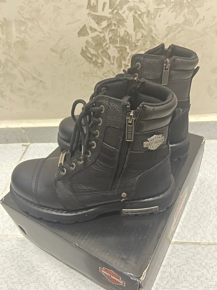 Kadın Siyah Deri Biker Bot, Tokalı, Yüksek Topuklu - Görsel 4