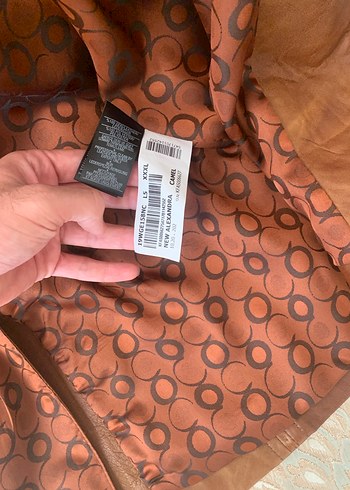 Kahverengi Kadın Deri Kürklü Uzun Ceket orjinal deri - Görsel 3