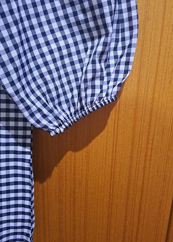 xl Beden Siyah Kareli Düğmeli Hamile Bluzu