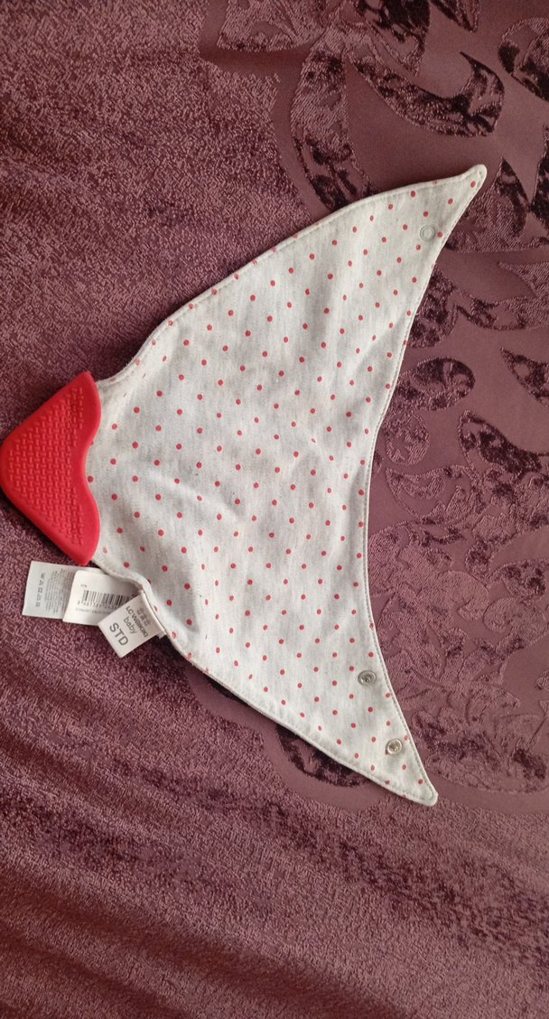 Bordo Noktalı Bebek Önlüğü - Görsel 2