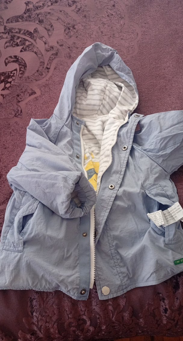 mavi Kapüşonlu Erkek Çocuk Yağmurluk - Görsel 2