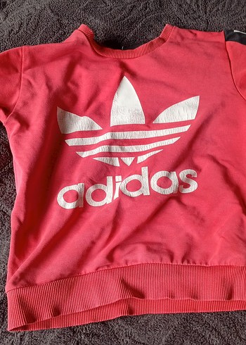 Kız Çocuk Kırmızı Adidas Sweatshirt - Görsel 2