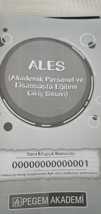  ALES test kitabı 