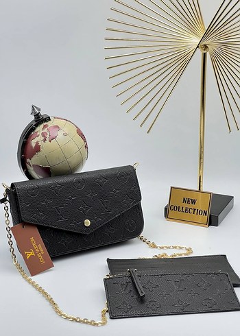 Beden altın Renk Louis Vuitton Zincir Detaylı Deri Çapraz Çanta