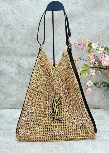 Yves Saint Laurent Yves Saint Laurent ithal Bej Örgü Kadın Çanta