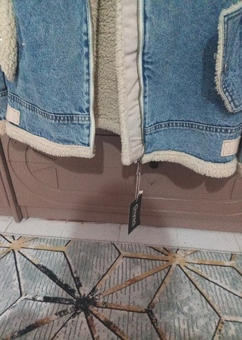 Kadın Mavi Kürklü Denim Ceket - Görsel 2