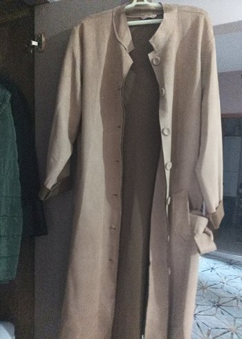 V Yaka Bej Süet Kadın Gömlek - Görsel 2