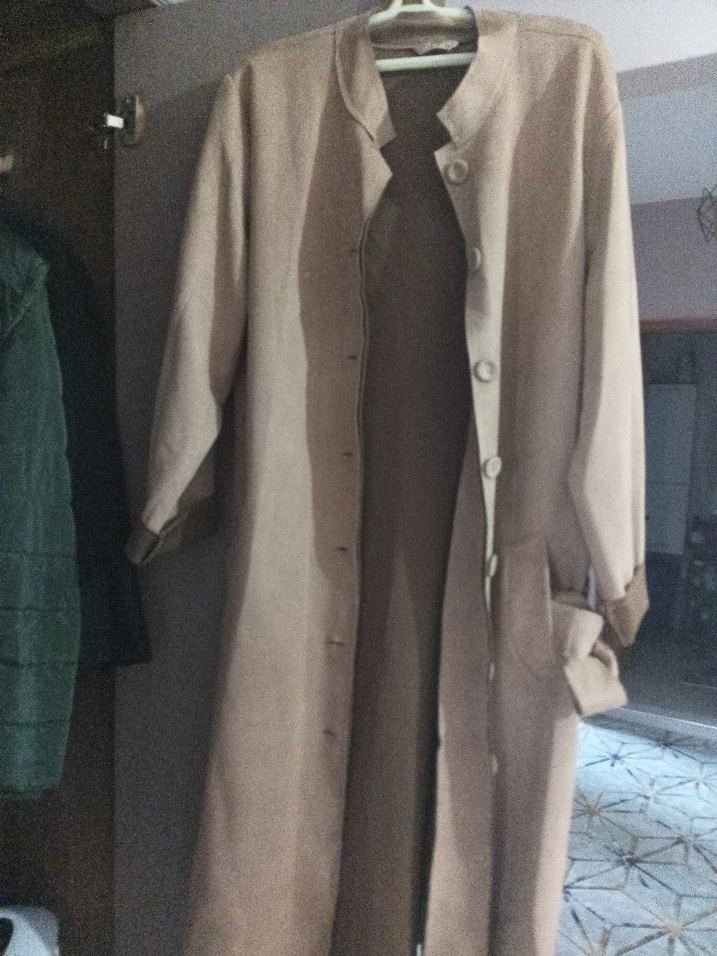 V Yaka Bej Süet Kadın Gömlek - Görsel 2