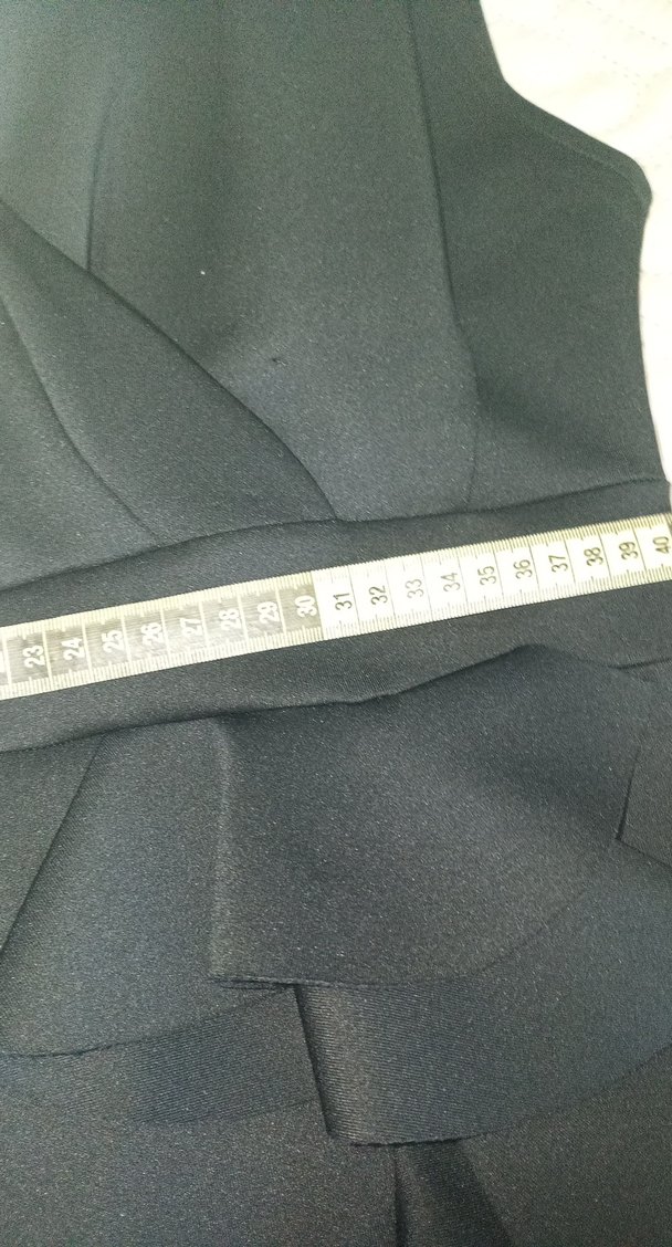 Siyah V Yakalı Kolsuz Midi Elbise - Görsel 2