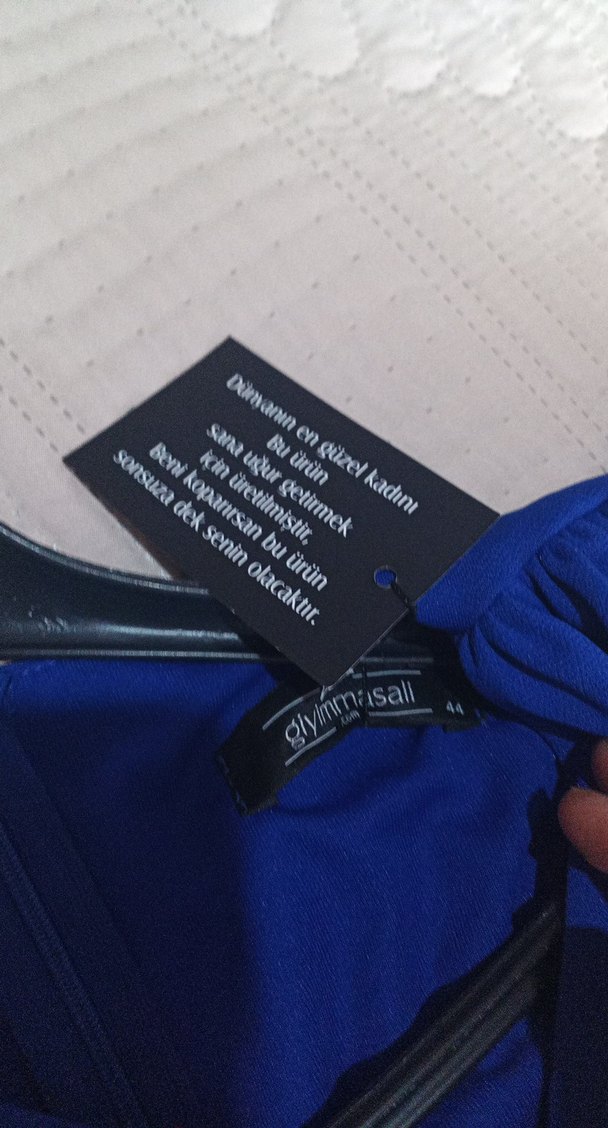 Klasik Mavi Uzun Kollu Drapeli Elbise - Görsel 5