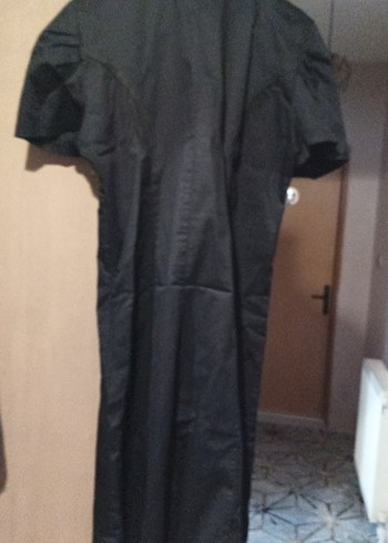 Düğmeli Siyah Midi Goth Elbise - Görsel 2