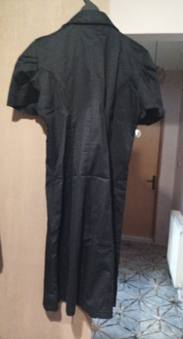 Düğmeli Siyah Midi Goth Elbise - Görsel 2