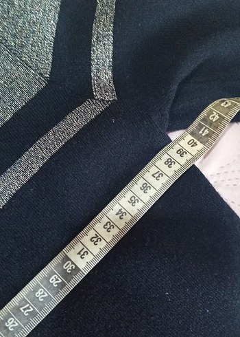 Siyah Simli Uzun Kollu Triko Elbise - Görsel 3