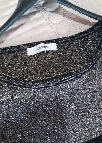 Siyah Simli Uzun Kollu Triko Elbise - Görsel 4