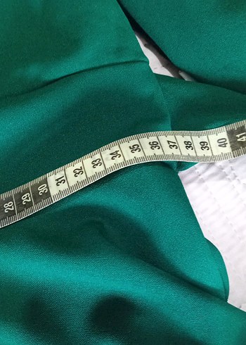 Uzun Kollu Yeşil Salaş Kadın Elbise - Görsel 3