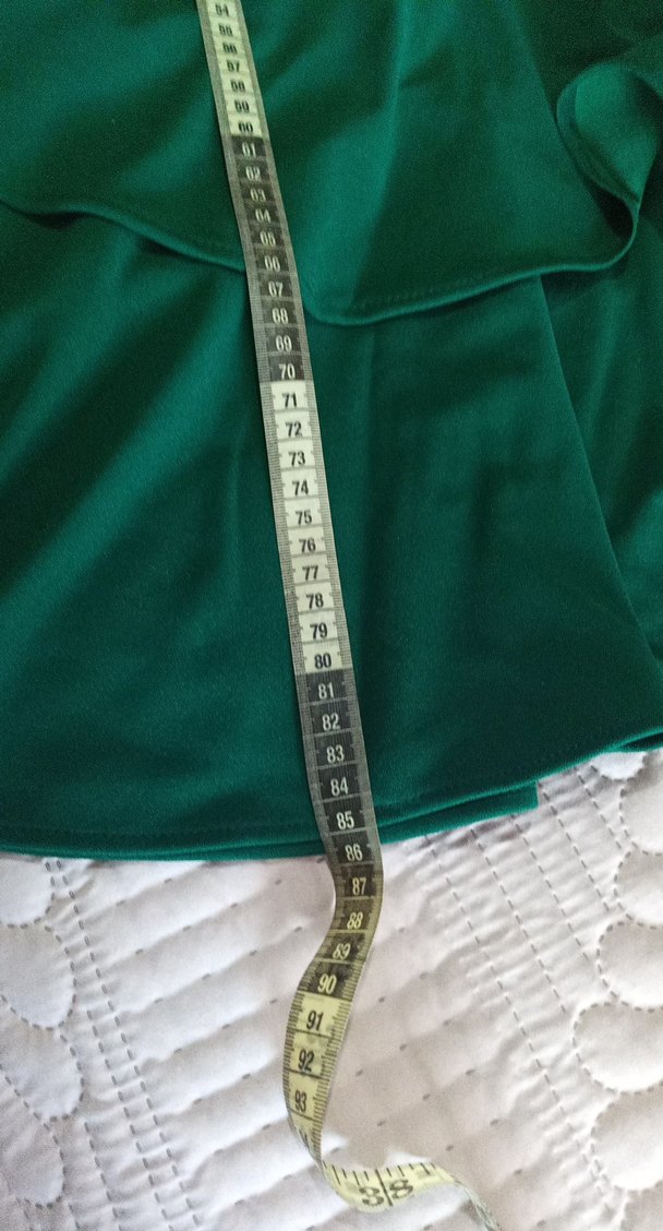 Uzun Kollu Yeşil Salaş Kadın Elbise - Görsel 2