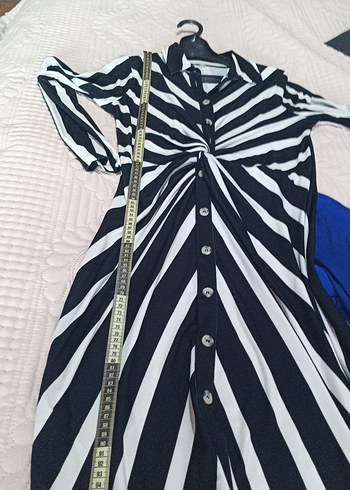 Zebra Desenli Uzun Kollu Siyah Elbise - Görsel 6