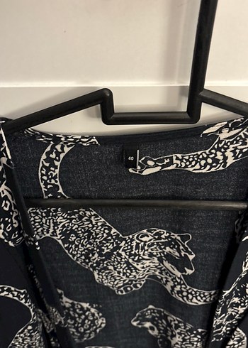 Yılan Desenli Siyah Bohem Uzun Kimono - Görsel 2