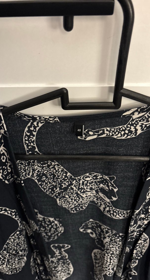 Yılan Desenli Siyah Bohem Uzun Kimono - Görsel 2