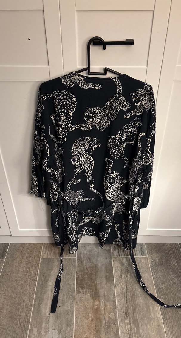 Yılan Desenli Siyah Bohem Uzun Kimono - Görsel 5