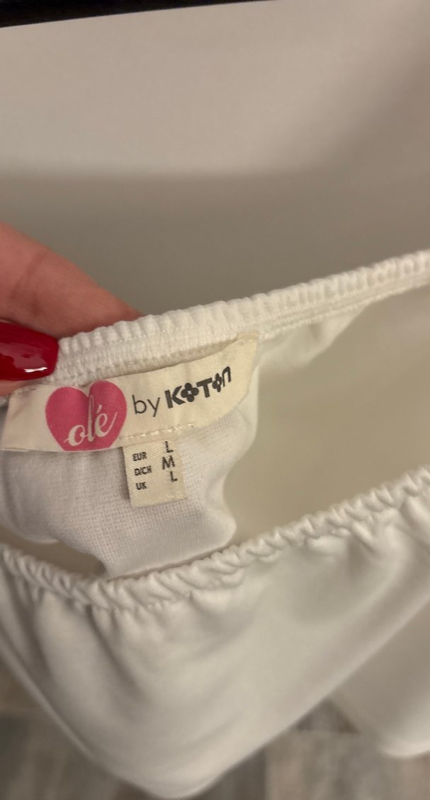 Dantel Detaylı Beyaz Kısa Kollu Bluz - Görsel 2