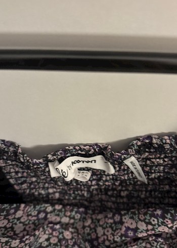 Düğmeli Mini Gri Desenli Bluz - Görsel 2