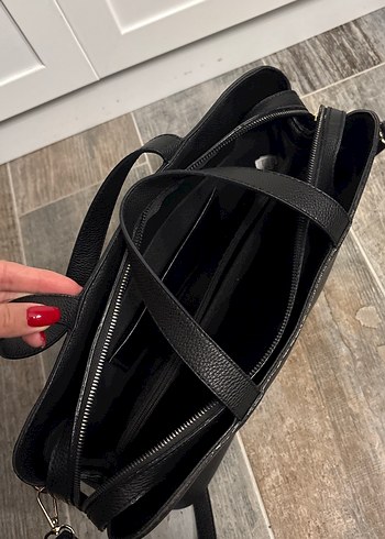 Siyah Deri Kadın Çanta Tokalı - Görsel 4