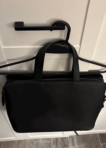 Siyah Deri Kadın Çanta Tokalı - Görsel 2