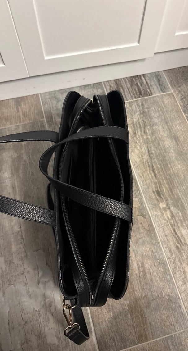 Siyah Deri Kadın Çanta Tokalı - Görsel 3